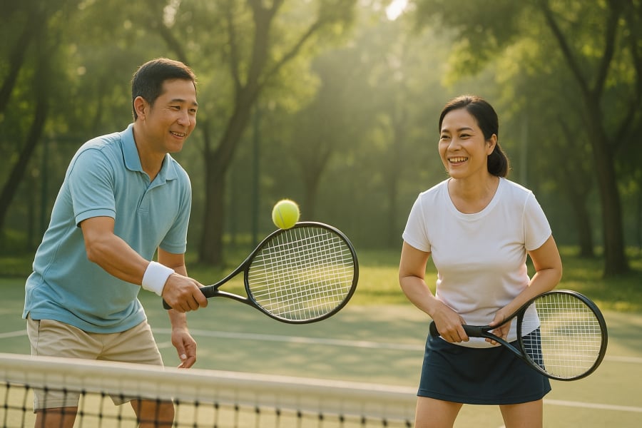 Chơi tennis thường xuyên không chỉ giúp cải thiện sức khỏe tim mạch mà còn nâng cao tinh thần và kéo dài tuổi thọ