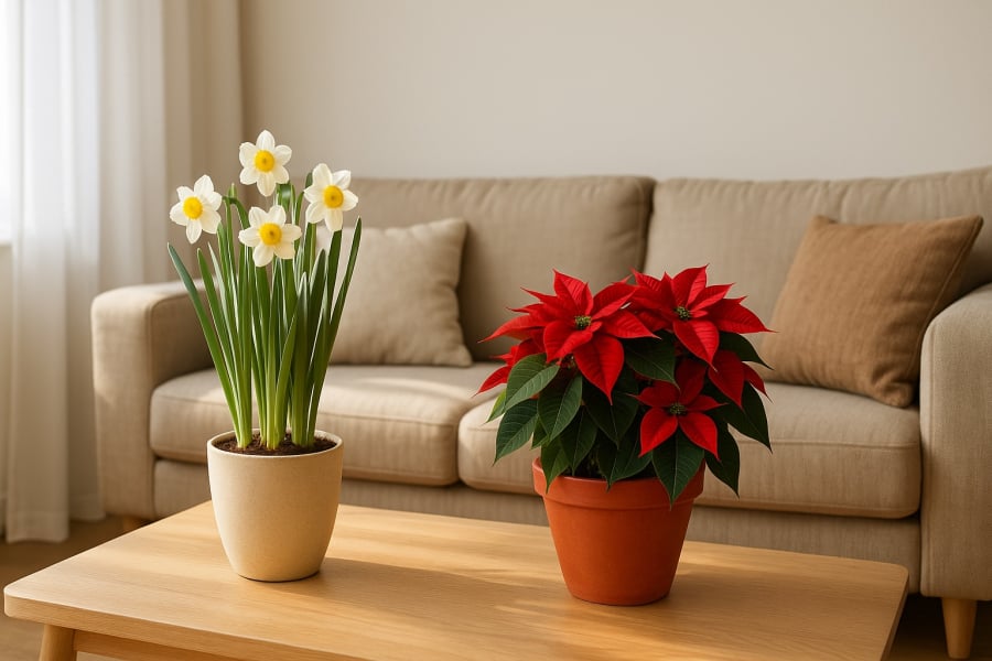 Hoa phong thủy đặt đúng vị trí giúp tăng vượng khí, làm đẹp không gian sống.