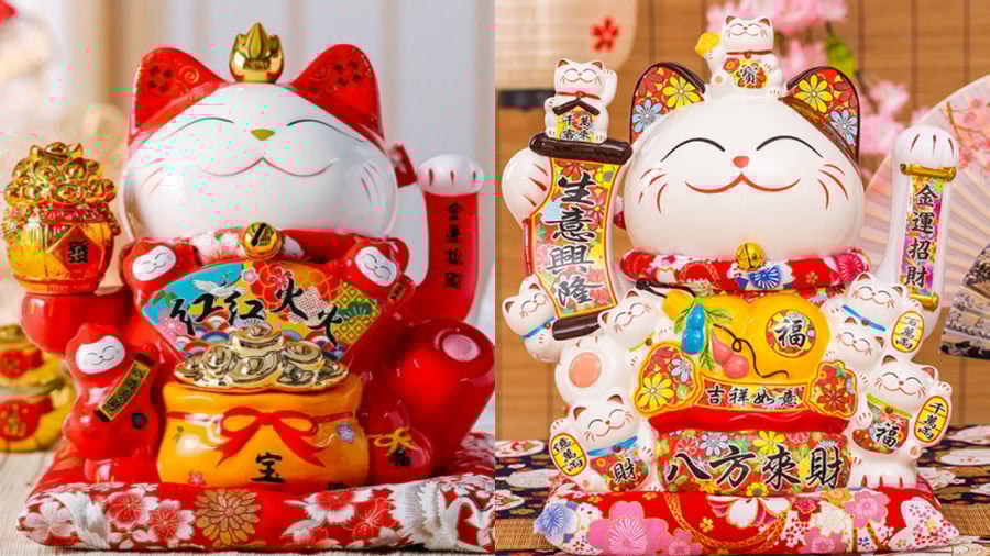 Mèo Thần Tài có loại vẫy cả hai tay.