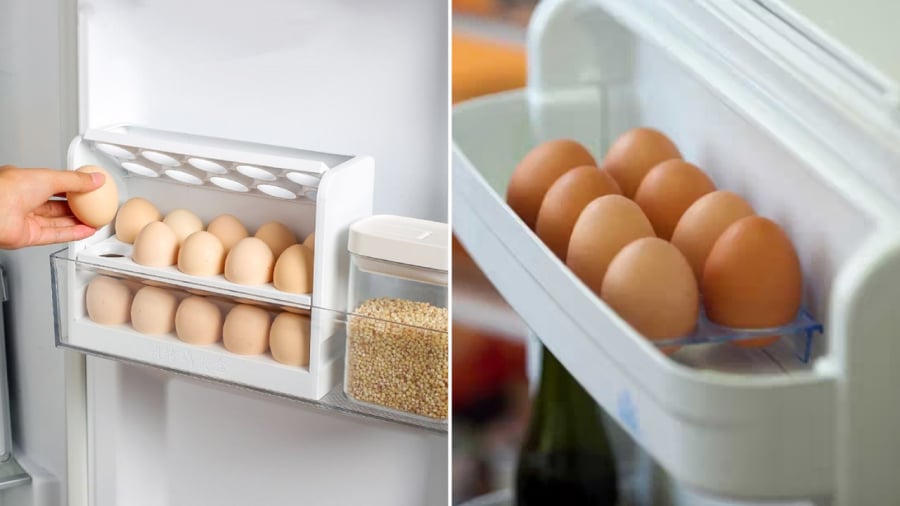 Bảo quản trứng ở cánh tủ lạnh có thể khiến trứng nhanh hỏng hơn.