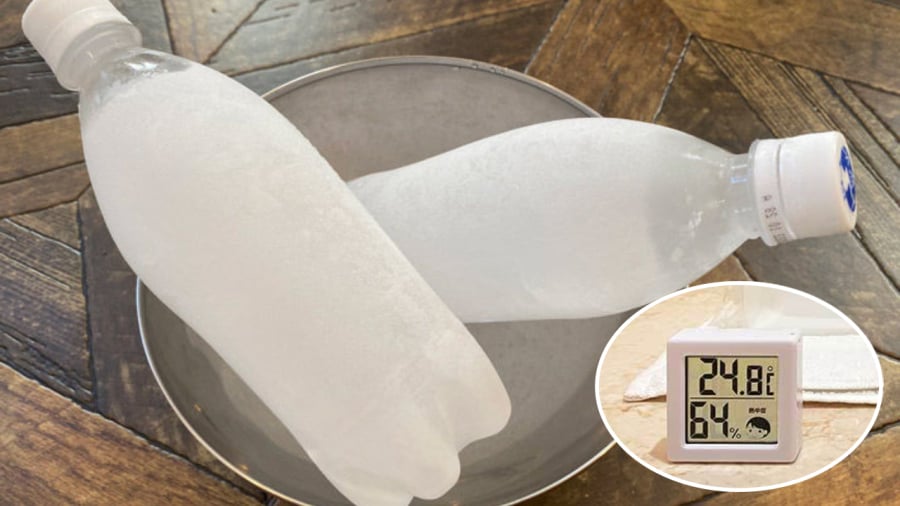 Đặt chai nước đá trong nhà sẽ giúp hạ nhiệt độ không khí một cách hiệu quả.