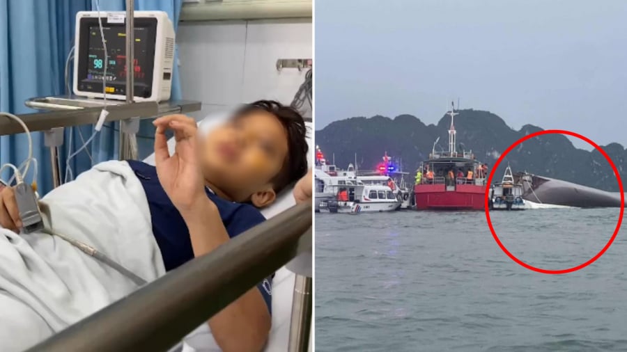 Cháu bé may mắn sống sót trong vụ lật tàu trên vịnh Hạ Long ngày 19/7.