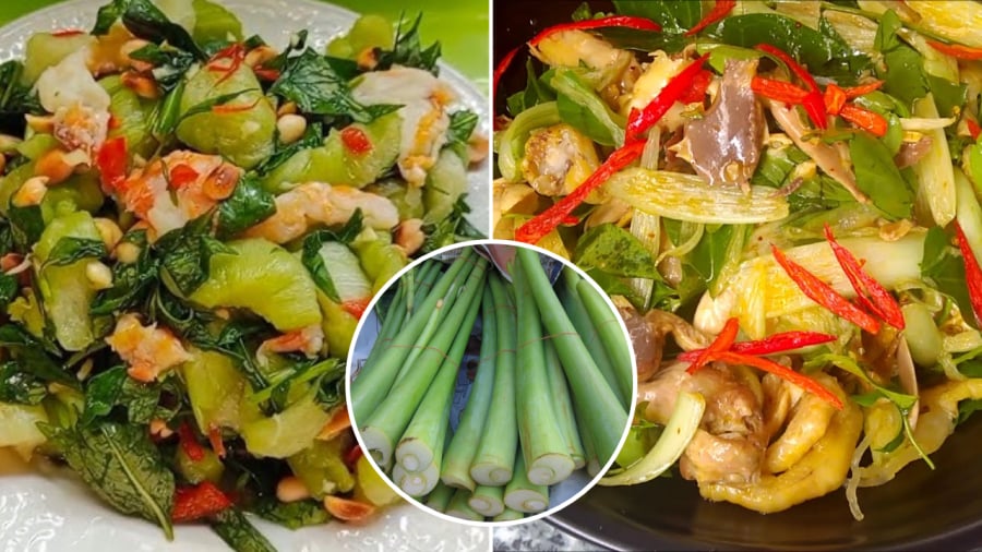 Nộm dọc mùng là món ăn thanh mát, lạ miệng.