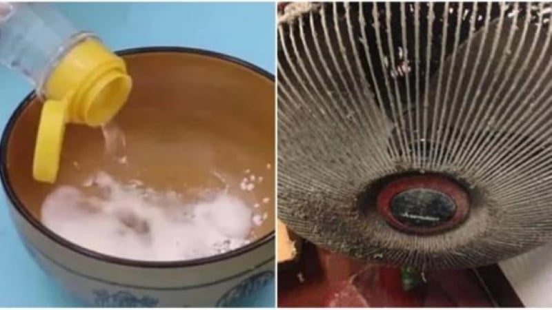Dùng baking soda và giấm trắng làm sạch bong quạt điện. (Ảnh minh họa)