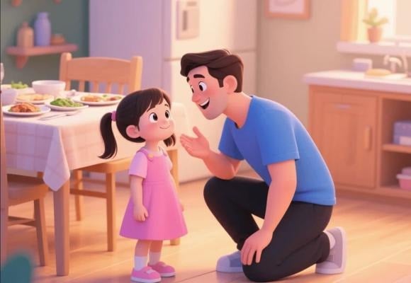 Khi cha mẹ nói chuyện với con mà vẫn đứng cao hơn, trẻ dễ cảm thấy mình đang bị áp lực, như bị giảng dạy thay vì được lắng nghe. 