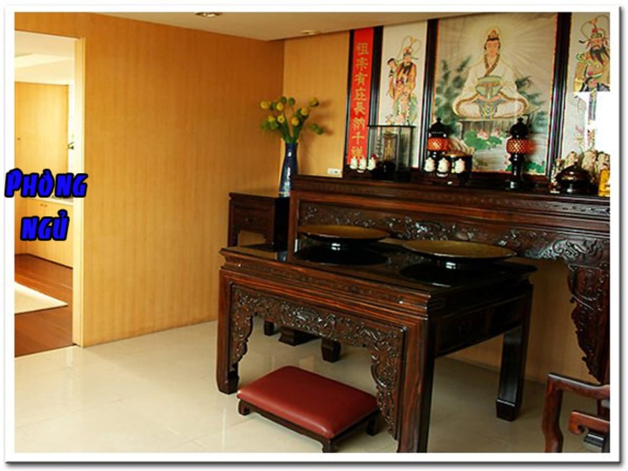 Phòng thờ là nơi linh thiêng, cần sự trang nghiêm, thanh tịnh. Phòng ngủ là không gian riêng tư để nghỉ ngơi, thư giãn. (Ảnh minh họa)