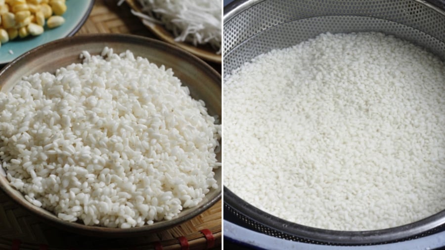 Cách đồ xôi thông thường sẽ là ngâm gạo 6-8 tiếng hoặc qua đêm sau đó mới đem gạo đi hấp chín.