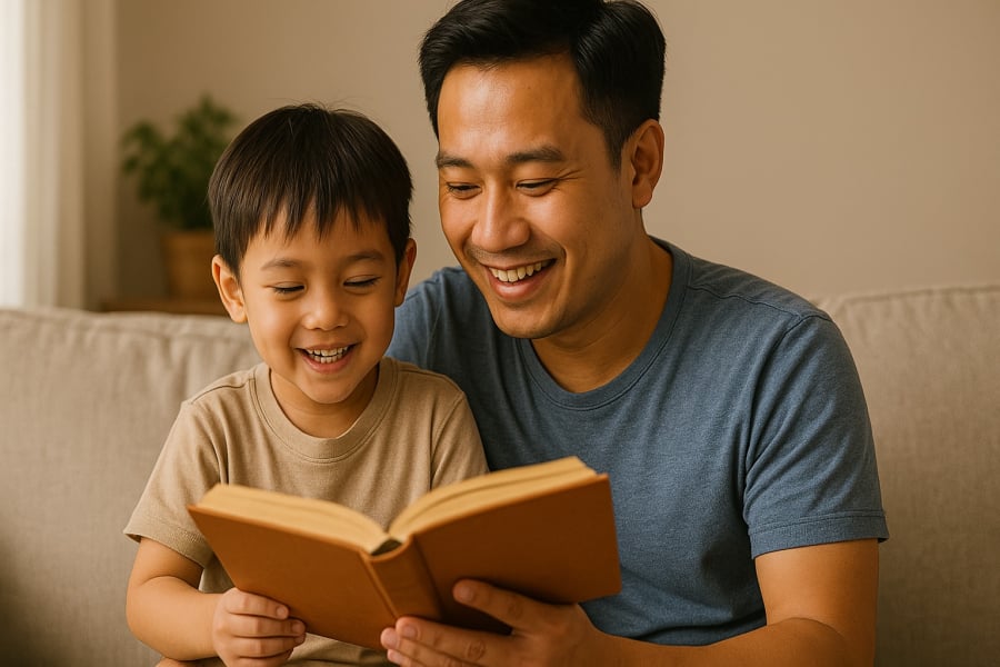Sự đồng hành của cha mẹ trong việc học tập là nguồn cảm hứng mạnh mẽ giúp trẻ phát triển tư duy.