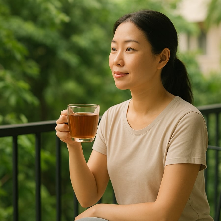 Uống nước lá ổi mỗi sáng giúp thanh lọc cơ thể, hỗ trợ giảm cân lành mạnh.