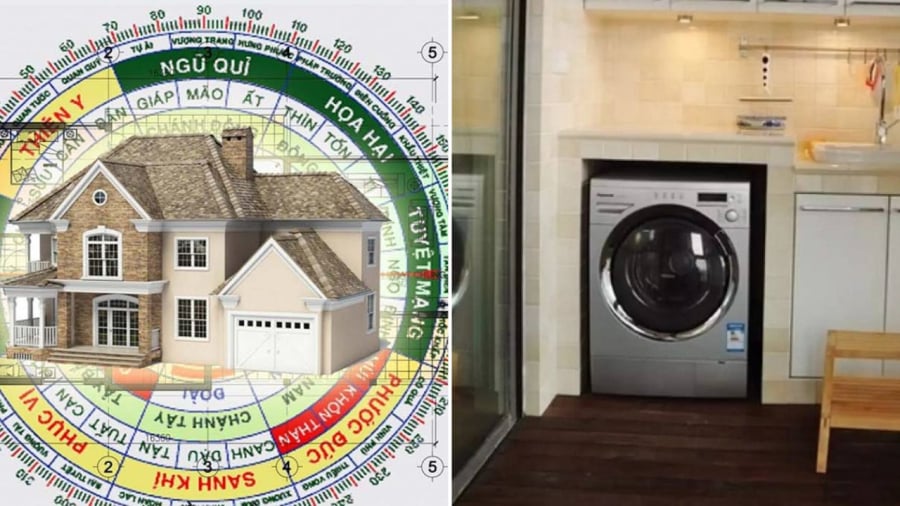 Gia chủ có thể đặt máy giặt ở hướng Đông, hướng Đông Nam hoặc hướng Nam.