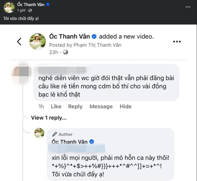 Ốc Thanh Vân đáp trả khi bị nói