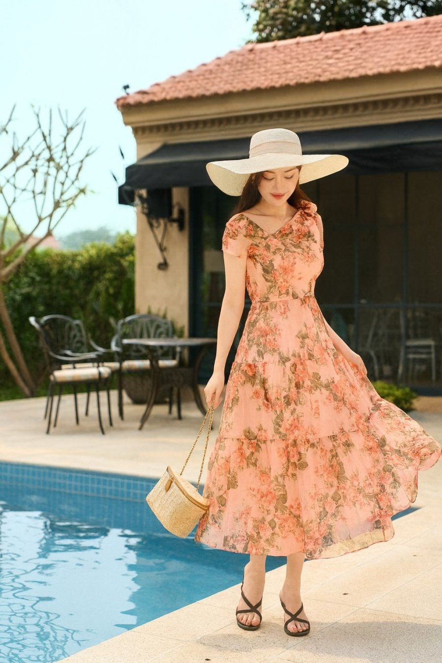 Một điểm cộng lớn của những chiếc váy in họa tiết là khả năng phối đồ đa dạng