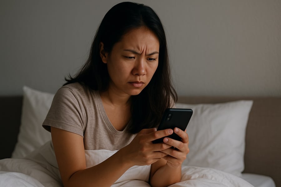 Thói quen cầm điện thoại ngay sau khi thức dậy khiến não bộ bị “tấn công” bởi thông tin tiêu cực.
