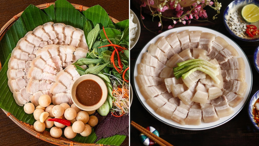 Khi thịt chín, đừng vội vớt ra để thái ngay. Hãy ngâm thịt trong nước nóng thêm vài phút cho miếng thịt ngậm nước.