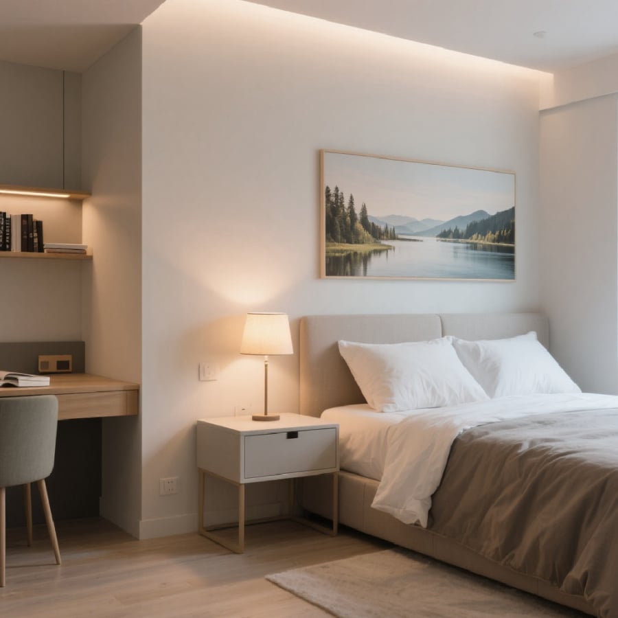 Khu vực phòng ngủ cũng cần được sắp xếp hợp lý, tuân thủ một số nguyên tắc phong thủy nhất định.
