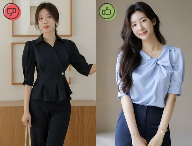 Áo peplum từng làm mưa làm gió vì kiểu dáng xòe nhẹ ở eo giúp che khuyết điểm vòng hai.