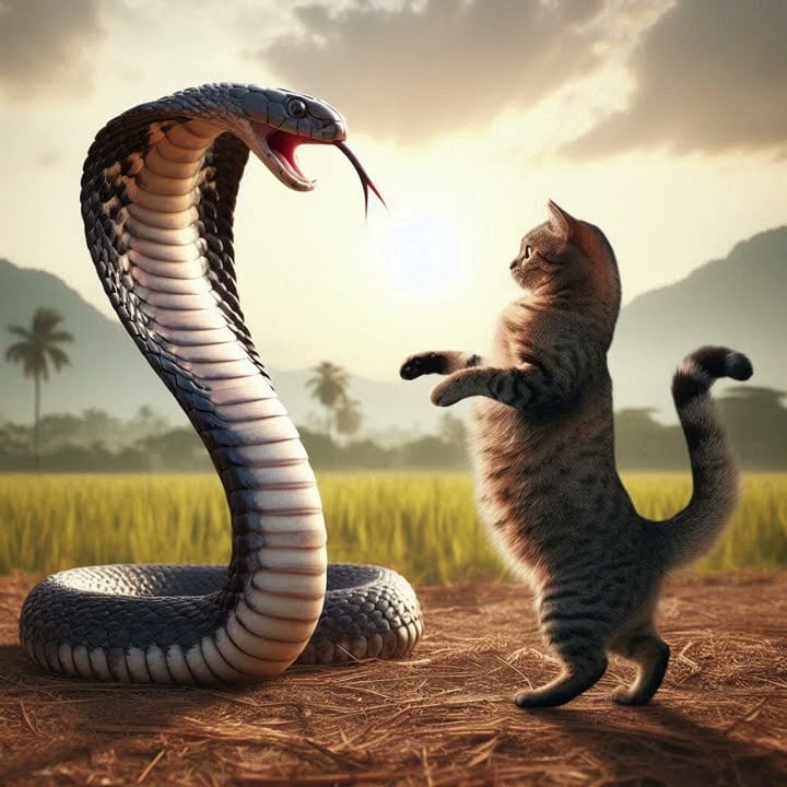 Mèo nhà rất lành nhưng rắn thấy là sợ, kể cả rắn độc: Hóa ra chúng có 1 thứ này