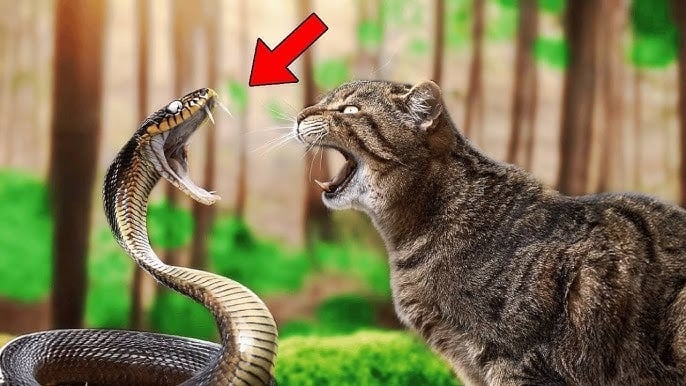 Mèo nhà rất lành nhưng rắn thấy là sợ, kể cả rắn độc: Hóa ra chúng có 1 thứ này