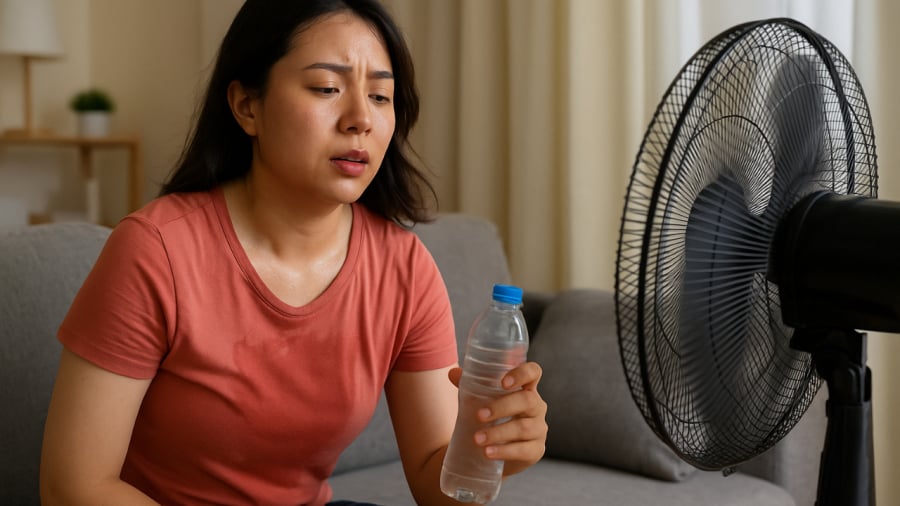 Nhiều người có thói quen ngồi trước quạt khi cơ thể mất nước mà không hề hay biết mức độ nguy hiểm.