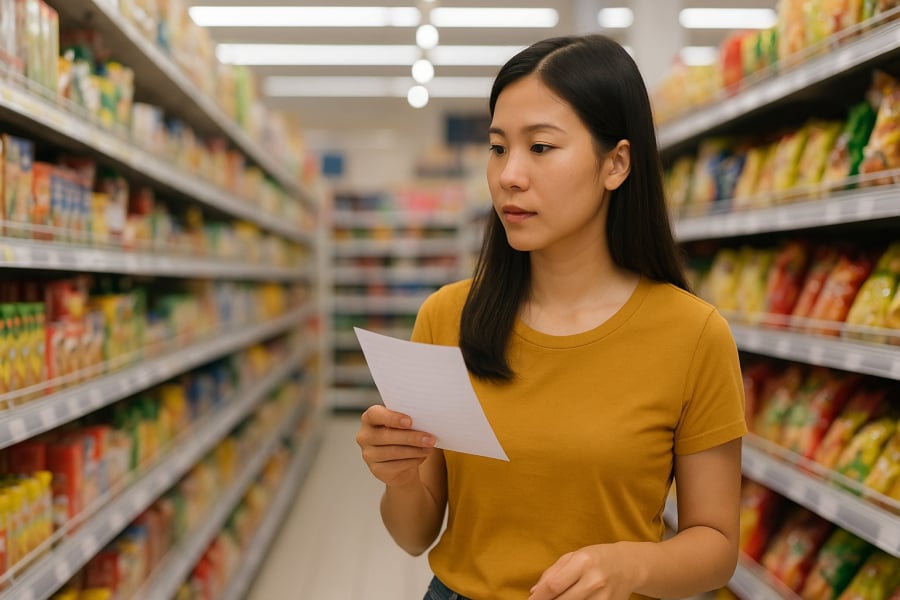 Lập danh sách trước khi đi siêu thị giúp kiểm soát chi tiêu hiệu quả hơn.