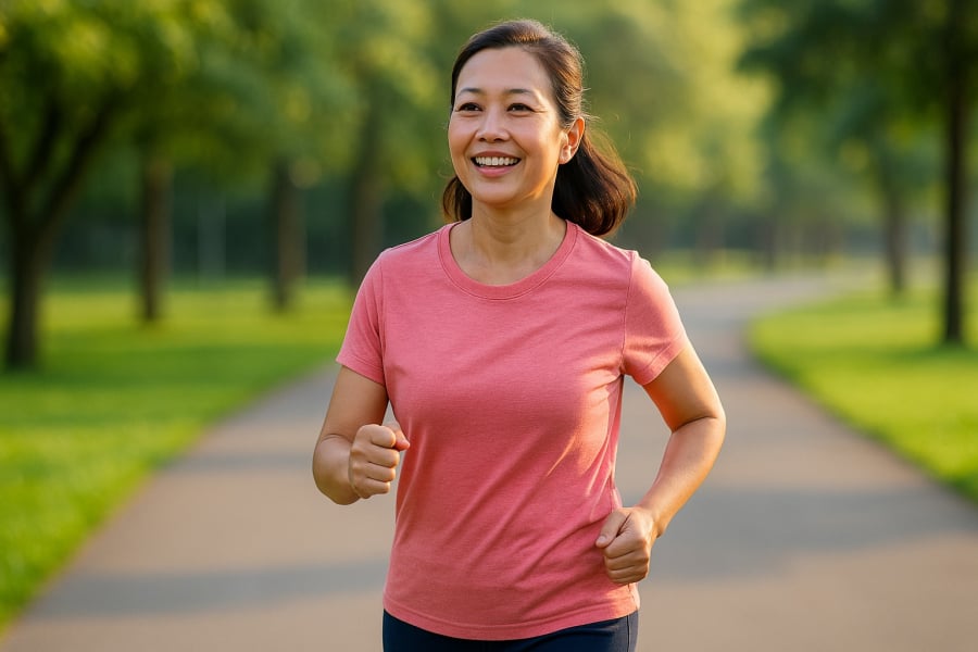 Đi bộ nhanh mỗi ngày giúp cải thiện sức khỏe tim mạch và kéo dài tuổi thọ.