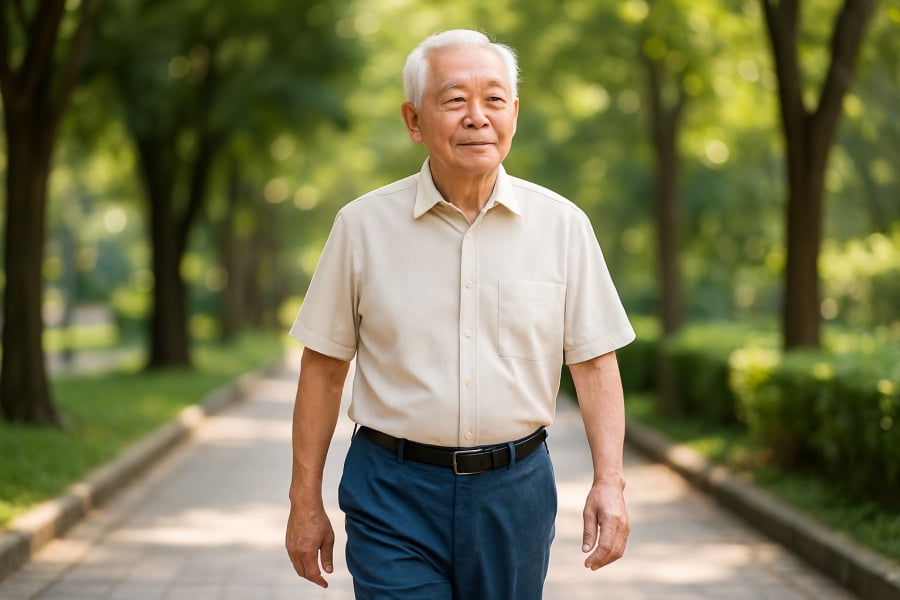 Dáng đi vững vàng, ổn định là biểu hiện của cơ thể khỏe mạnh và thần kinh linh hoạt.
