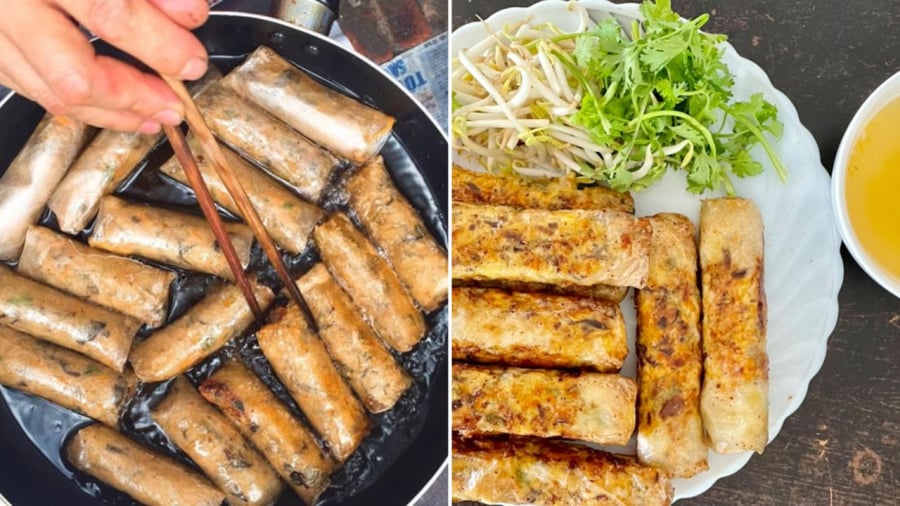 Món nem rán Hà Nội được cho là có nguồn gốc từ món chả giò Sài Gòn nhưng đã được biến tấu đi nhiều.