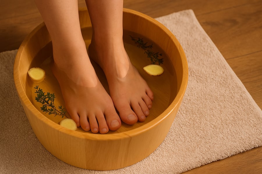 Ngâm chân mỗi tối giúp lưu thông khí huyết, hỗ trợ giấc ngủ ngon và tăng cường sức khỏe tổng thể.