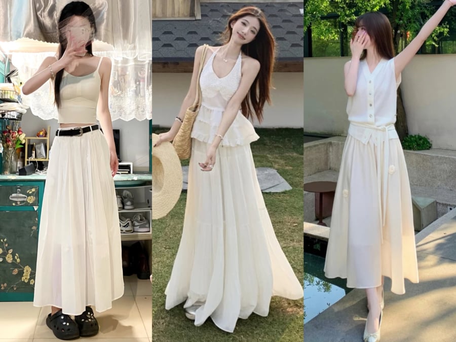 Không gì thể hiện rõ tinh thần của phong cách này bằng một outfit trắng tinh khôi.
