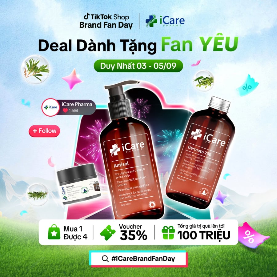 Các sản phẩm chăm sóc tóc toàn diện nhà iCare Pharma
