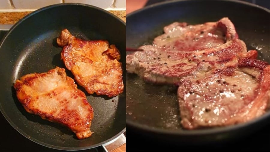 Nướng thịt trên chảo