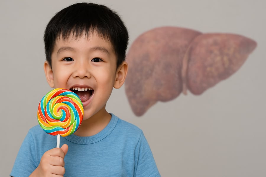 Niềm vui từ viên kẹo có thể là khởi đầu cho những tổn thương gan âm thầm ở trẻ nhỏ.