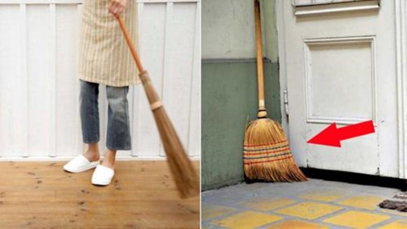 Không nên để chổi trước cửa nhà. (Ảnh minh họa)