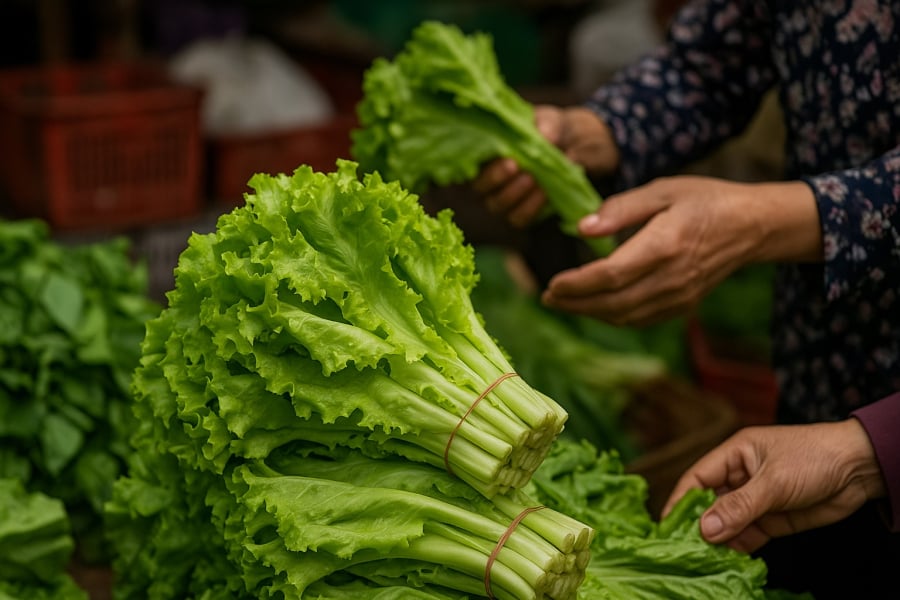 Rau diếp thơm bán phổ biến ở chợ, giá chỉ vài nghìn đồng nhưng là “kho canxi tự nhiên” cho cơ thể.