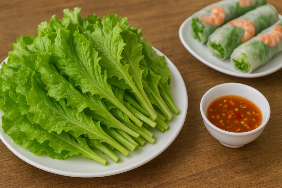 Rau diếp thơm – loại rau “rẻ tiền” nhưng chứa lượng canxi cao vượt trội, dễ chế biến trong bữa ăn hàng ngày.