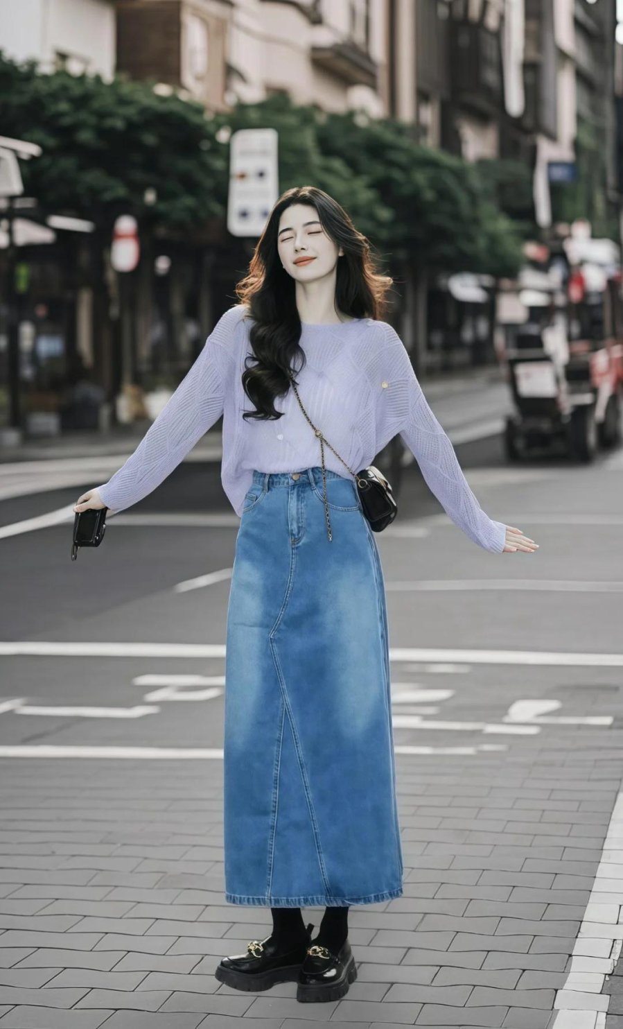 Một trong những mẹo nhỏ nhưng hiệu quả để diện váy denim đẹp chính là nhấn mạnh vào vòng eo. 