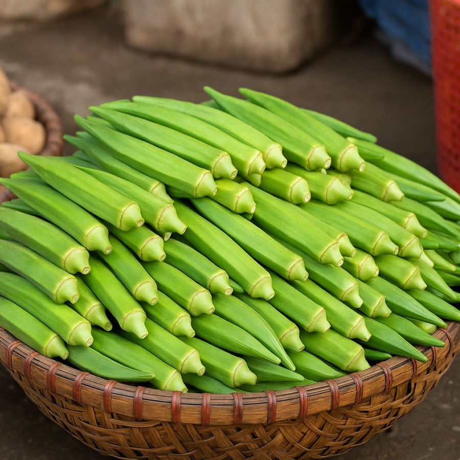 Đậu bắp – loại quả dân dã, rẻ tiền, luôn có mặt tại chợ Việt.