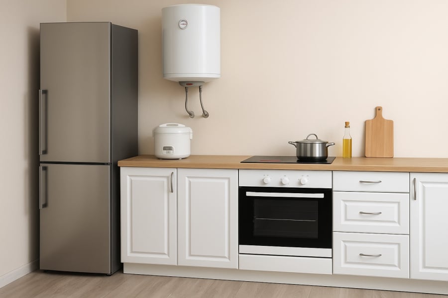 Các thiết bị quen thuộc trong bếp như tủ lạnh, bếp điện, nồi cơm... đều có thể là “thủ phạm” khiến hóa đơn điện tăng vọt mỗi tháng.