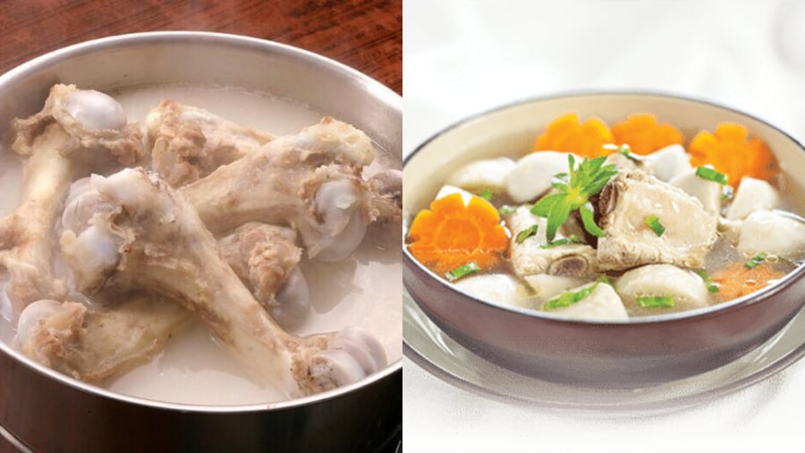 Món canh xương ngon trong veo