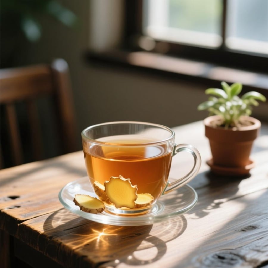 Uống một ly trà gừng vào buổi sáng sẽ giúp đánh thức hệ tiêu hóa.