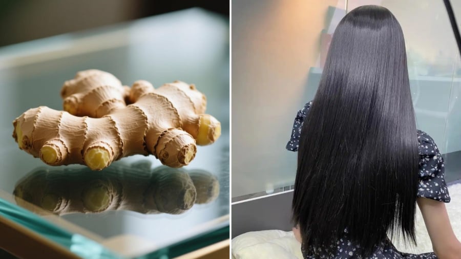Gừng kết hợp với các nguyên liệu như vỏ bưởi, sả có thể giúp mái tóc chắc khỏe, bóng mượt hơn.