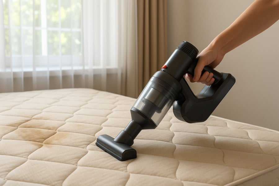 Nệm cần được vệ sinh định kỳ để loại bỏ vi khuẩn, mạt bụi và nấm mốc tích tụ theo thời gian.