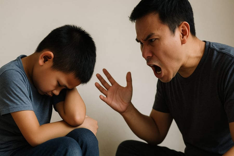 Cơn giận của cha có thể trở thành vết thương tâm lý khó phai trong lòng con.