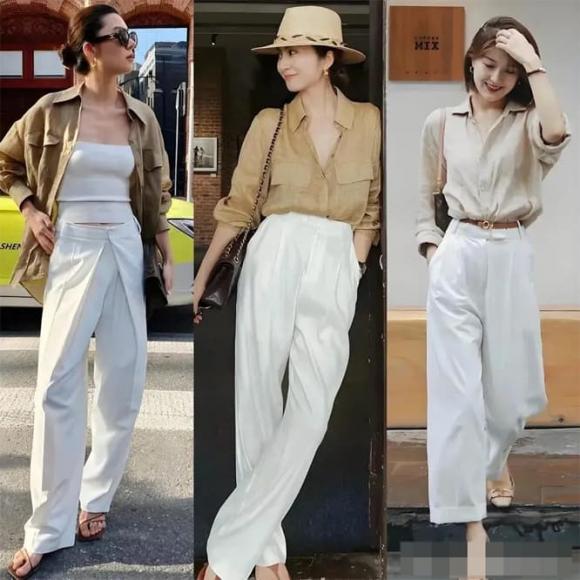  Chỉ cần phối cùng sơ mi oversize, bạn đã có ngay set đồ “all white” mang phong cách tối giản