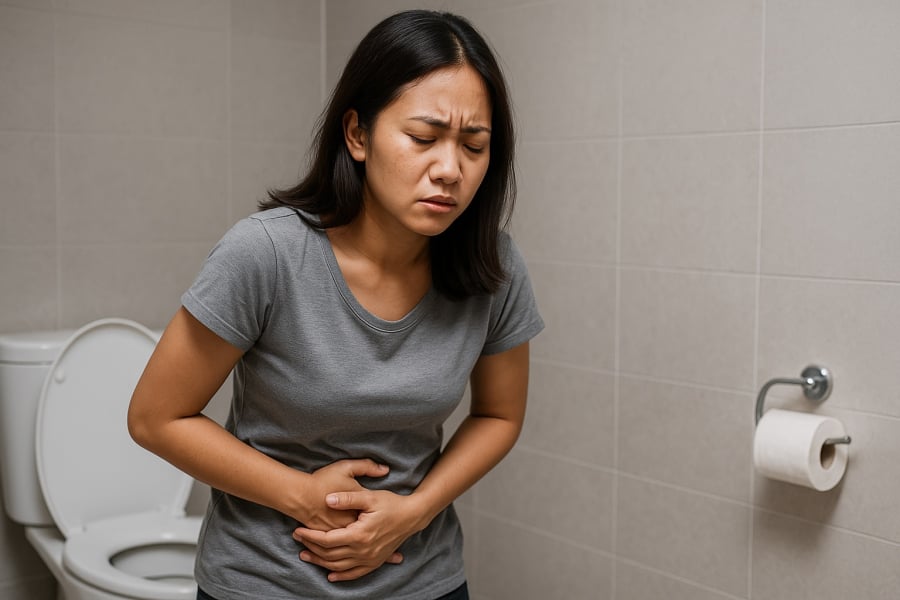 Cơn đau âm ỉ vùng bụng kèm theo phân đen kéo dài có thể là dấu hiệu sớm của ung thư dạ dày.