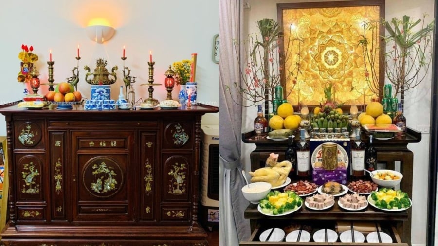 Ban thờ gia tiên thơm hương trầm sạch sẽ chứng tỏ gia chủ chu đáo