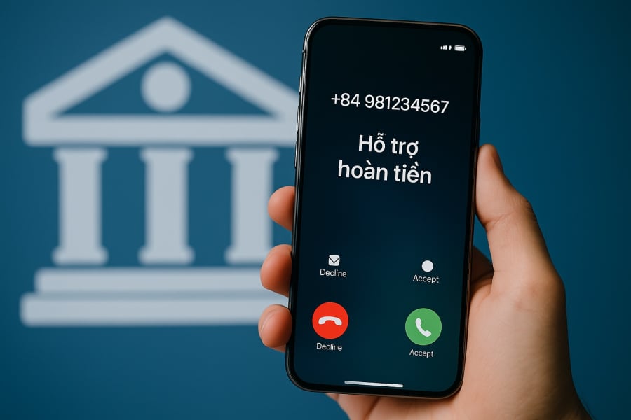 Kẻ gian thường yêu cầu nạn nhân gọi vào số lạ để chiếm đoạt thông tin tài khoản ngân hàng.