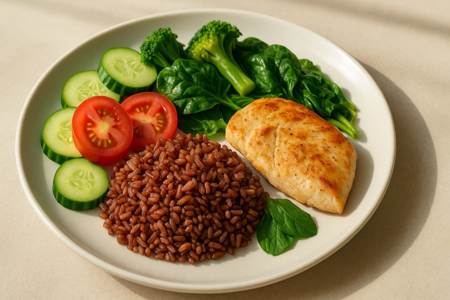 Cơm tấm phiên bản “healthy” với gạo lứt, ức gà và rau xanh – vừa ngon vừa tốt cho cân nặng