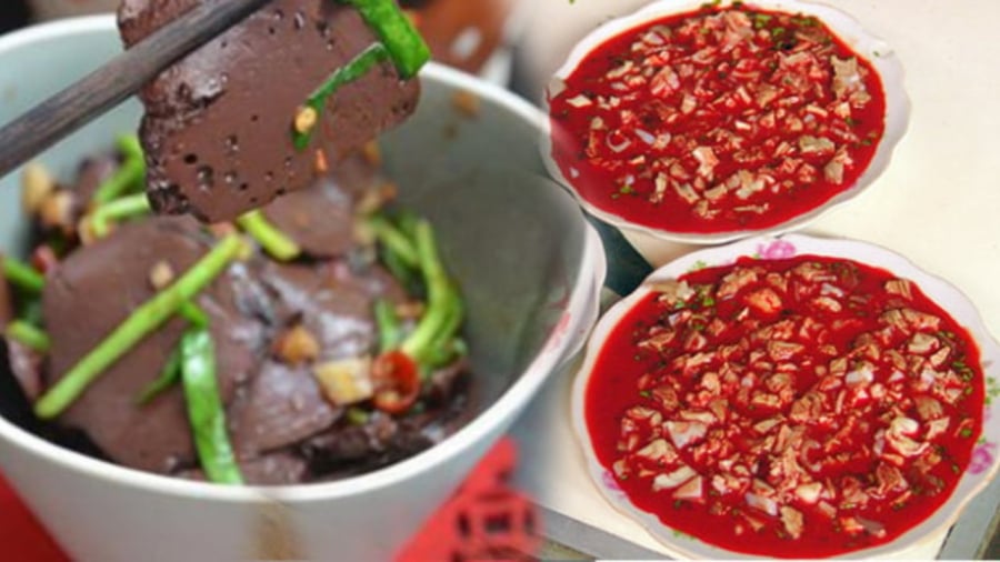 Tiết lợn là món ăn quen thuộc trong mâm cơm gia đình