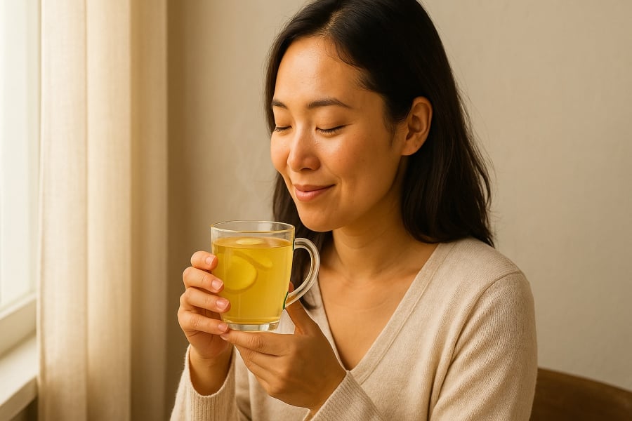 Thói quen uống nước gừng mật ong mỗi sáng giúp giữ dáng, làm ấm cơ thể và cải thiện sức khỏe tổng thể.
